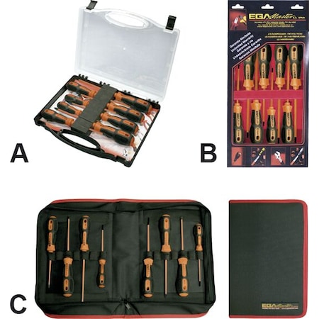 EGA MASTER SET OF 6 ELECTRICIAN SCREWDRIVERS MASTERTORK 1000 V IN CARDBOARD CASE 76670